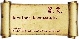 Martinek Konstantin névjegykártya